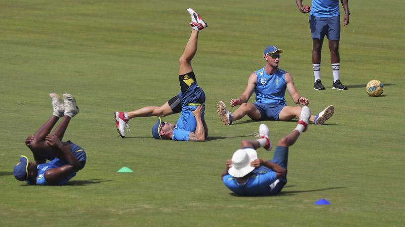 File picture of the South African players going through a practice session.