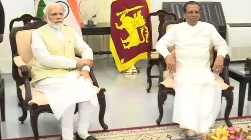 Prime Minister Modi's entourage made a detour to the Catholic church in Colombo on their way to the Presidential Secretariat for official engagements. (Photo: ANI) Prime Minister Modi's entourage made a detour to the Catholic church in Colombo on their way to the Presidential Secretariat for official engagements. (Photo: ANI)