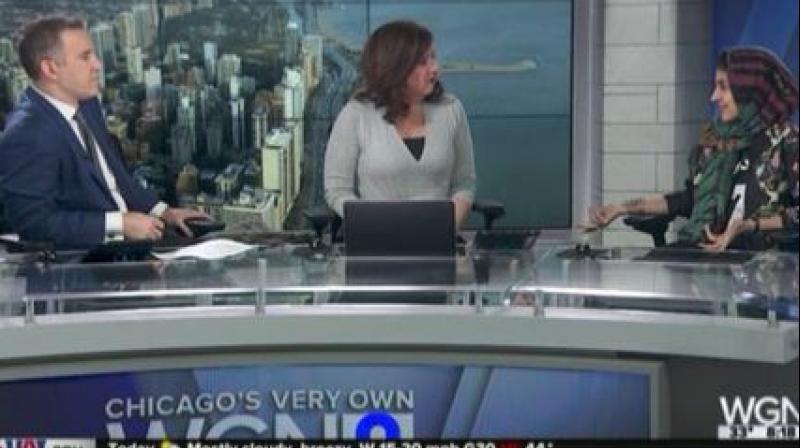 Iranian-American Muslim fashion blogger Hoda Katebi was told during a segment on local Chicago's WGN News' morning show that she 'does not sound American' because of her views, on live television. (Photo: Twitter/Screengrab) Iranian-American Muslim fashion blogger Hoda Katebi was told during a segment on local Chicago's WGN News' morning show that she 'does not sound American' because of her views, on live television. (Photo: Twitter/Screengrab)
