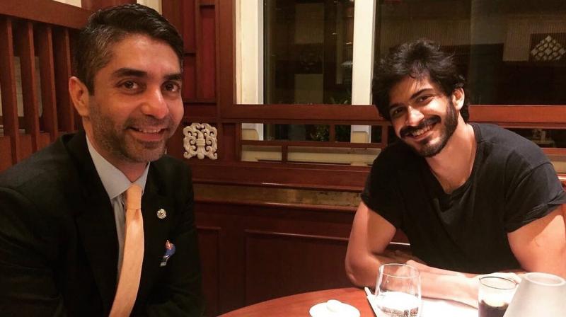 The picture with Abhinav Bindra that Harshvardhan Kapoor shared on social media. The picture with Abhinav Bindra that Harshvardhan Kapoor shared on social media.