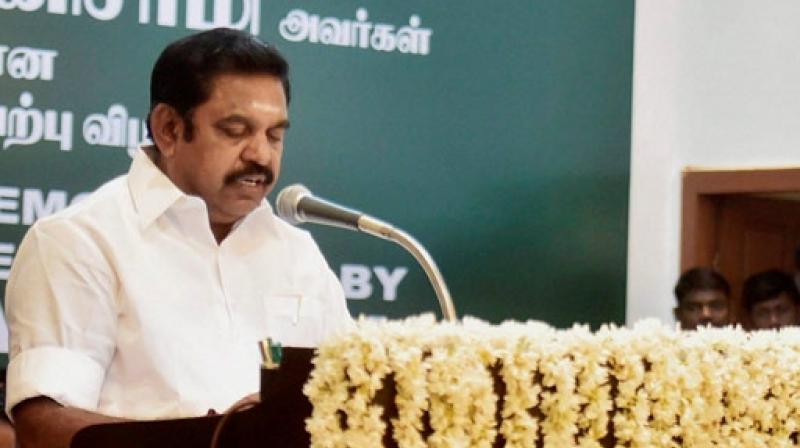 The Chief Minister reviewed the measures in a meeting attended by Municipal Administration and Rural Development Minister S P Velumani, Industries Minister M C Sampath, Revenue Minister R B Udhaya Kumar, Chief Secretary Girija Vaidyanathan and senior government officials. (Photo: PTI) The Chief Minister reviewed the measures in a meeting attended by Municipal Administration and Rural Development Minister S P Velumani, Industries Minister M C Sampath, Revenue Minister R B Udhaya Kumar, Chief Secretary Girija Vaidyanathan and senior government officials. (Photo: PTI)
