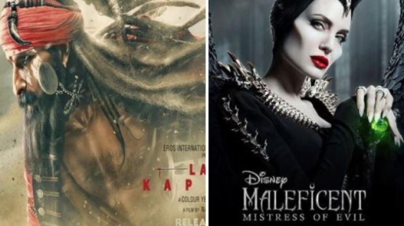 A still from 'Laal Kaaptaan' and 'Maleficent 2'. A still from 'Laal Kaaptaan' and 'Maleficent 2'.