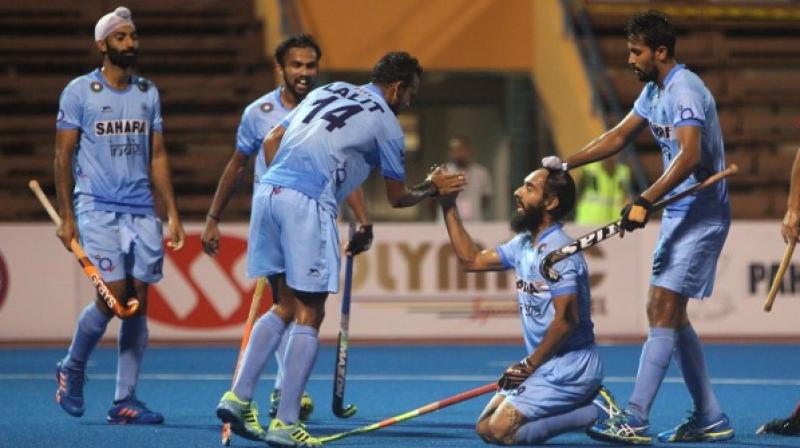 Rounding off their five outings with four wins and a draw, India topped the round- robin league standings with 13 points. (Photo: Hockey India) Rounding off their five outings with four wins and a draw, India topped the round- robin league standings with 13 points. (Photo: Hockey India)