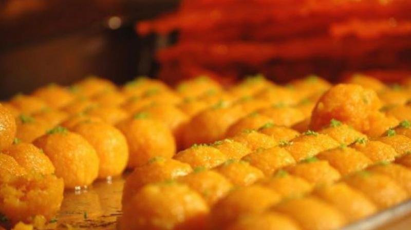 Shareef Abdullah Bin Awad was seen purchasing a boxes of Lord Ganesh’s laddus worth Rs 25,000 in Pahadi on Wednesday. Shareef Abdullah Bin Awad was seen purchasing a boxes of Lord Ganesh’s laddus worth Rs 25,000 in Pahadi on Wednesday.
