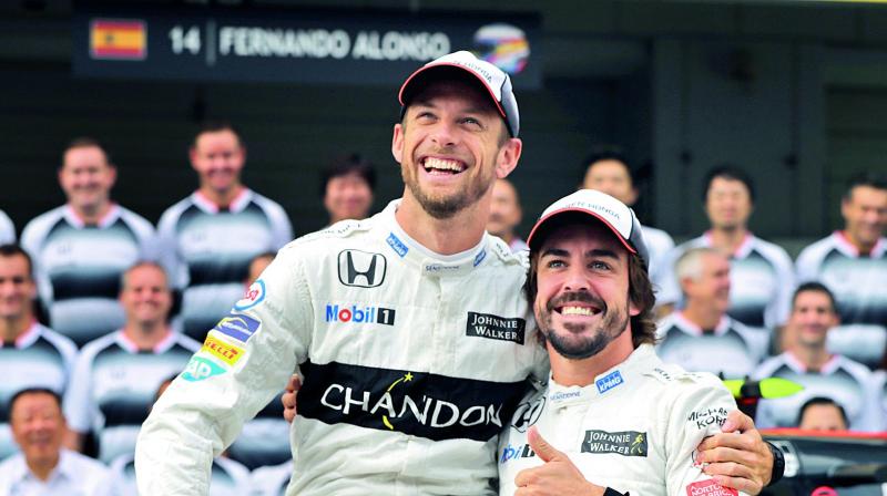 Jenson Button (left) and Fernando Alonso. (Photo: AP) Jenson Button (left) and Fernando Alonso. (Photo: AP)