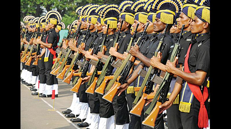 Recruit trainees from No 1 Army Service Corps Training Centre joined the Ranks of the Indian Army and attained status of a regular soldier at a passing out and attestation parade held at the ASC Centre and College in Bengaluru on Saturday. (Photo: KPN) Recruit trainees from No 1 Army Service Corps Training Centre joined the Ranks of the Indian Army and attained status of a regular soldier at a passing out and attestation parade held at the ASC Centre and College in Bengaluru on Saturday. (Photo: KPN)