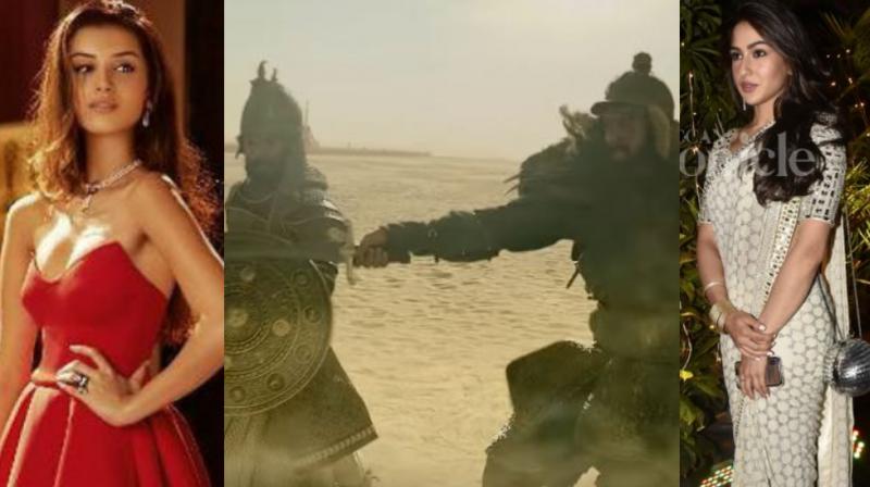 Tara Sutaria, Ranveer Singh and Shahid Kapoor in a still from 'Padmaavat' and Sara Ali Khan at an event. Tara Sutaria, Ranveer Singh and Shahid Kapoor in a still from 'Padmaavat' and Sara Ali Khan at an event.