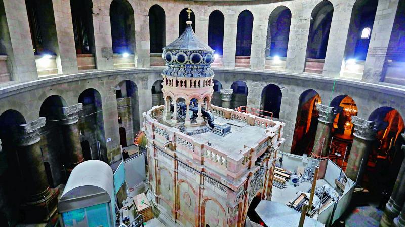 The Edicule of the Tomb of Jesus at the Church of the Holy Sepulchre in Jerusalem’s old city. (Photo: AFP) The Edicule of the Tomb of Jesus at the Church of the Holy Sepulchre in Jerusalem’s old city. (Photo: AFP)