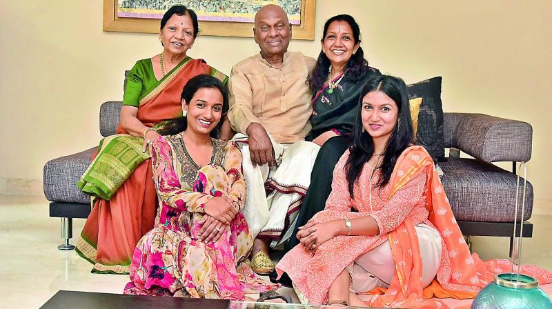 Radha, Raja and Kaushalya Reddy, along with their daughters Yamini and Bhavna Reddy (below) Radha, Raja and Kaushalya Reddy, along with their daughters Yamini and Bhavna Reddy (below)