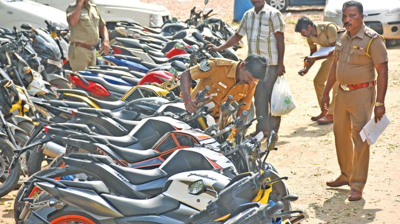 Speeding bikes lined up after confiscation by police (Photo: DC) Speeding bikes lined up after confiscation by police (Photo: DC)
