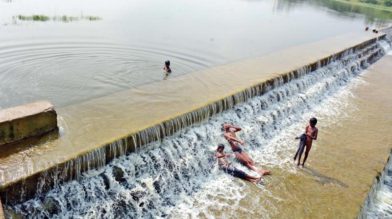 Water overflows from a lake in Thiruvallur after good rainfall received this Northeast monsoon. (Photo: DC) Water overflows from a lake in Thiruvallur after good rainfall received this Northeast monsoon. (Photo: DC)