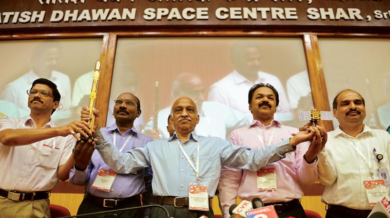 Dr Kailasavadivoo Sivan after the launch of 28 satellites in Sriharikota on Friday