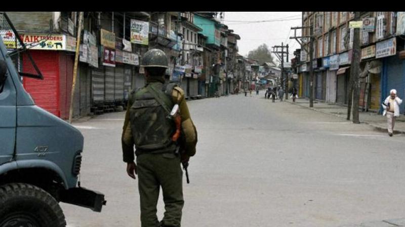 Shops and business establishments remained closed in most parts of Kashmir while public transport was off roads due to the strike. (Photo: PTI) Shops and business establishments remained closed in most parts of Kashmir while public transport was off roads due to the strike. (Photo: PTI)