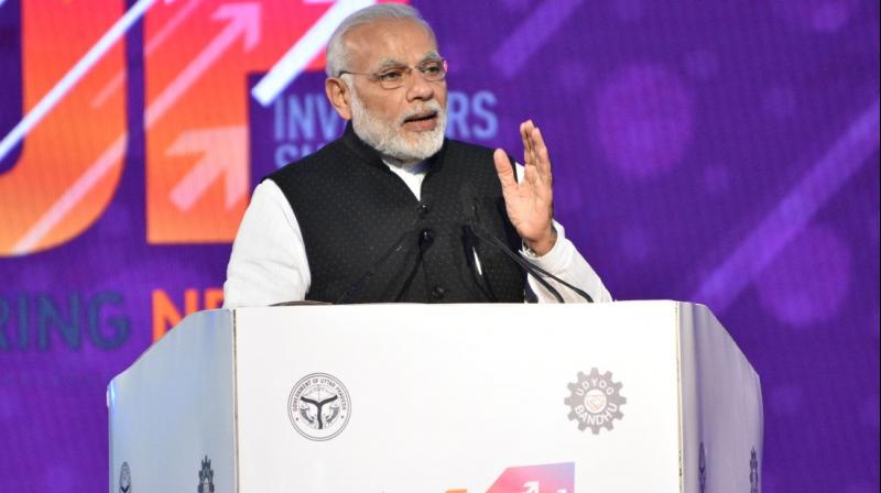 Prime Minister Narendra Modi also announced that international airports will come up in Jewar and Kushinagar.(Photo: Twitter/@BJP4UP) Prime Minister Narendra Modi also announced that international airports will come up in Jewar and Kushinagar.(Photo: Twitter/@BJP4UP)