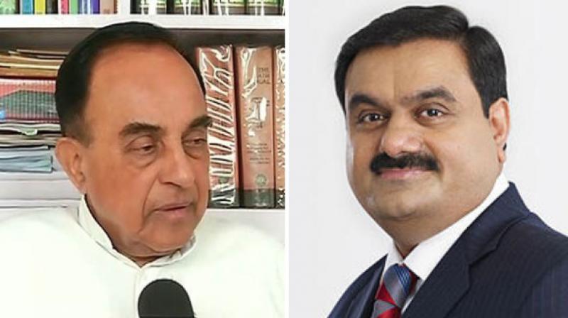 BJP leader Subramanian Swamy on Tuesday termed industrialist Gautam Adani as 'biggest Non-Performing Asset trapeze artiste in PSUs.' (Photo: ANI) BJP leader Subramanian Swamy on Tuesday termed industrialist Gautam Adani as 'biggest Non-Performing Asset trapeze artiste in PSUs.' (Photo: ANI)