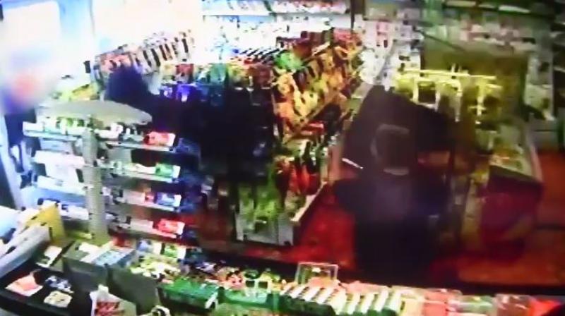 A 56-year-old Indian-origin woman used a steel chair to fight off machete-wielding thieves who tried to rob her shop in England. (Photo: YouTube screengrab) A 56-year-old Indian-origin woman used a steel chair to fight off machete-wielding thieves who tried to rob her shop in England. (Photo: YouTube screengrab)