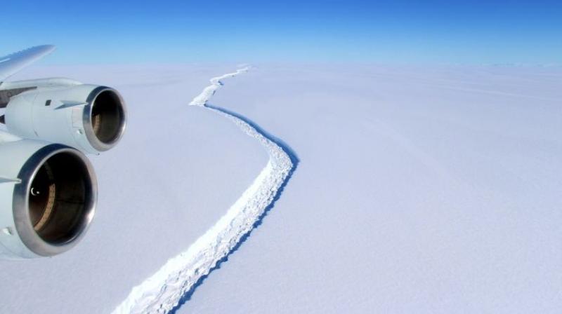 An aerial view of the Larsen C ice rift in Antarctica, seen in an image received from NASA via Swansea University (Photo: AFP) An aerial view of the Larsen C ice rift in Antarctica, seen in an image received from NASA via Swansea University (Photo: AFP)