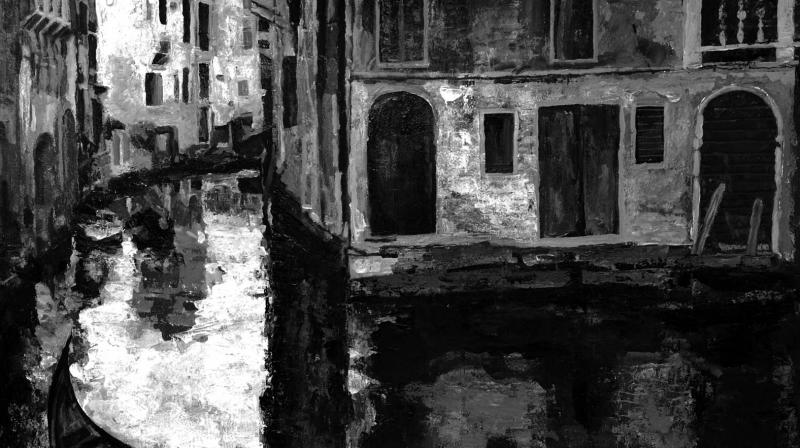 Artist; Surya Prakash 20-Titled Venice10-Medium Acrylic on acid free paper-Size 29.5x21.5in -Year 2014 Artist; Surya Prakash 20-Titled Venice10-Medium Acrylic on acid free paper-Size 29.5x21.5in -Year 2014