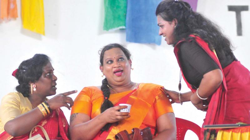 Transgender activists Akkai Padmashali, Sreekutty and Shyama S. Prabha at 'Beyond the Binary', event in Thiruvananthapuram on Monday. (Photo: A.V.MUZAFAR ) Transgender activists Akkai Padmashali, Sreekutty and Shyama S. Prabha at 'Beyond the Binary', event in Thiruvananthapuram on Monday. (Photo: A.V.MUZAFAR )