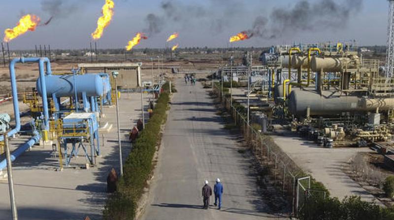 Brent crude, the international benchmark for oil prices, was trading at $55.55 per barrel , up 6 cents from its last close. (Photo: AP) Brent crude, the international benchmark for oil prices, was trading at $55.55 per barrel , up 6 cents from its last close. (Photo: AP)