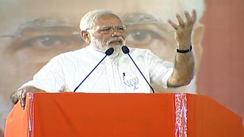 Prime Minister Narendra Modi addresses a rally in Bidar. (Photo: Twitter/@BJP4India) Prime Minister Narendra Modi addresses a rally in Bidar. (Photo: Twitter/@BJP4India)