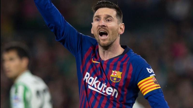The Argentine put Barca further at ease with another strike at the end of the first half, finishing off a backheeled pass from Luis Suarez as the two South American forwards carved their way through Betis’s defence. (Photo: AFP) The Argentine put Barca further at ease with another strike at the end of the first half, finishing off a backheeled pass from Luis Suarez as the two South American forwards carved their way through Betis’s defence. (Photo: AFP)