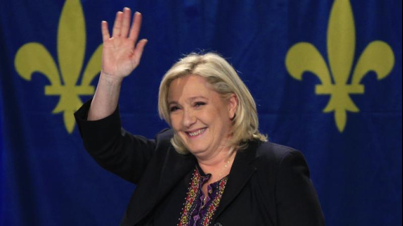Le Pen, who doesn’t face a primary, opened her campaign headquarters for the April-May election in an upper-class Paris neighbourhood on Wednesday. (Photo: AP) Le Pen, who doesn’t face a primary, opened her campaign headquarters for the April-May election in an upper-class Paris neighbourhood on Wednesday. (Photo: AP)
