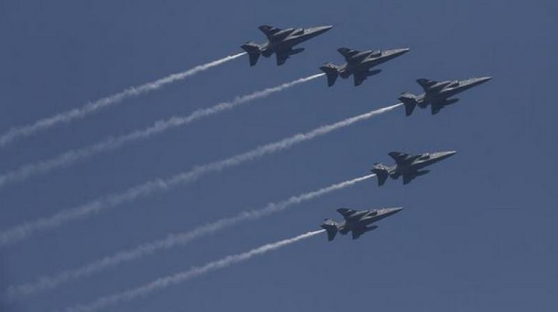 IAF officials said the Jaguar deep penetration strike aircraft was on its way to take part in a training sortie when one of the two engines of the aircraft was knocked down due to bird hit. (Photo: ANI) IAF officials said the Jaguar deep penetration strike aircraft was on its way to take part in a training sortie when one of the two engines of the aircraft was knocked down due to bird hit. (Photo: ANI)