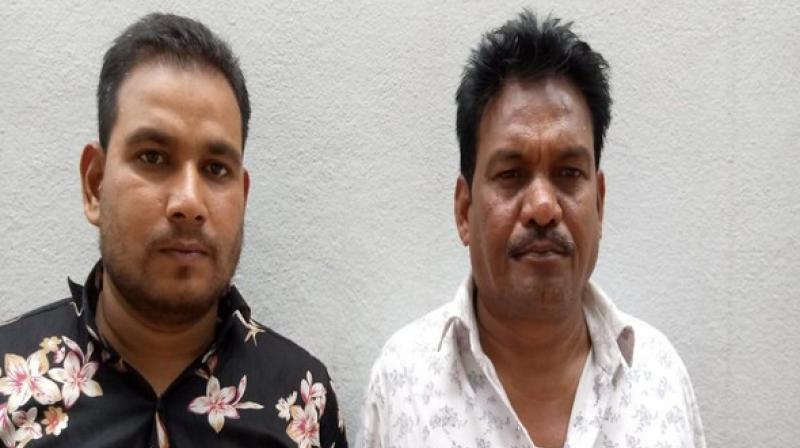 Two people identified as Shaik Imran and Shaik Imam were arrested while another prime accused, Lucky, a native of Gujarat, is still absconding. (Photo: ANI) Two people identified as Shaik Imran and Shaik Imam were arrested while another prime accused, Lucky, a native of Gujarat, is still absconding. (Photo: ANI)