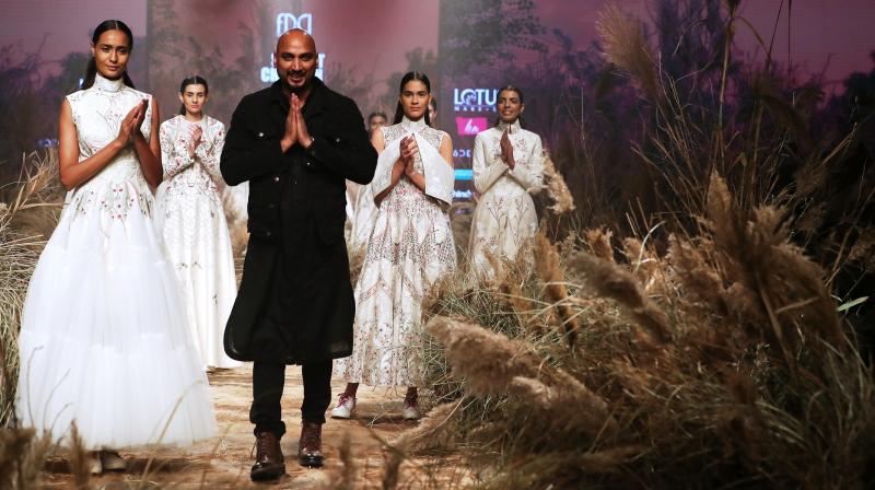 Through his collection he details out the triumph of a woman's independent spirit and the signature of her soul. (Photo: FDCI) Through his collection he details out the triumph of a woman's independent spirit and the signature of her soul. (Photo: FDCI)