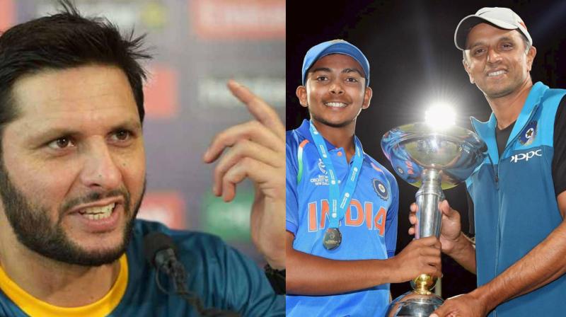 Shahid Afridi took to Twitter to congratulate Rahul Dravid and his boys. (Photo: AFP / PTI) Shahid Afridi took to Twitter to congratulate Rahul Dravid and his boys. (Photo: AFP / PTI)