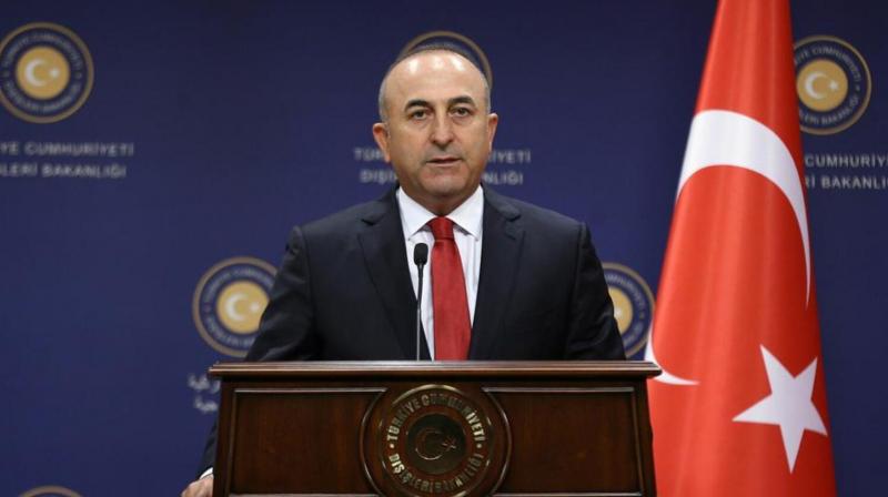 Turkish Foreign Minister Mevlut Cavusoglu gives a press conference in Ankara (IMAGE- AFP) Turkish Foreign Minister Mevlut Cavusoglu gives a press conference in Ankara (IMAGE- AFP)