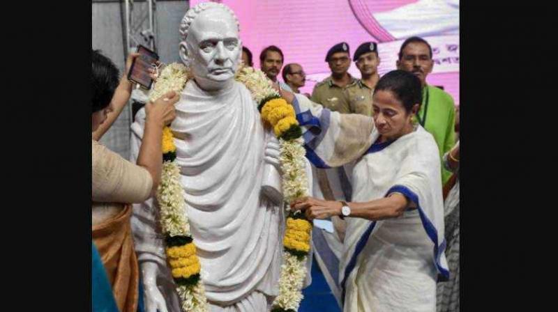 The chief minister was addressing a gathering after launching a year-long celebration to mark the 200th birth anniversary of Vidyasagar from his birthplace at Birsingha. (Photo: PTI) The chief minister was addressing a gathering after launching a year-long celebration to mark the 200th birth anniversary of Vidyasagar from his birthplace at Birsingha. (Photo: PTI)