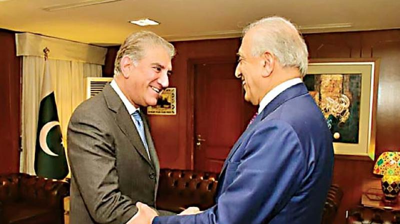 Pakistan’s Foreign Minister Shah Mahmood Qureshi (L) meets US envoy Zalmay Khalilzad -- the US Special Representative for Afghanistan Reconciliation -- in Islamabad (Photo: AFP) Pakistan’s Foreign Minister Shah Mahmood Qureshi (L) meets US envoy Zalmay Khalilzad -- the US Special Representative for Afghanistan Reconciliation -- in Islamabad (Photo: AFP)