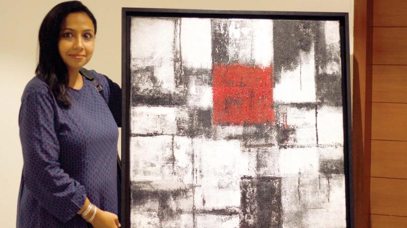 Naina Maithani with her artwork, The Unveiled Love Naina Maithani with her artwork, The Unveiled Love