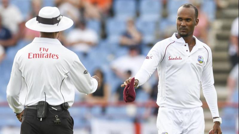 West Indies occasional off-spinner Kraigg Brathwaite on Monday was cleared to bowl in international cricket after an ICC-approved assessment. (Photo:AFP) West Indies occasional off-spinner Kraigg Brathwaite on Monday was cleared to bowl in international cricket after an ICC-approved assessment. (Photo:AFP)