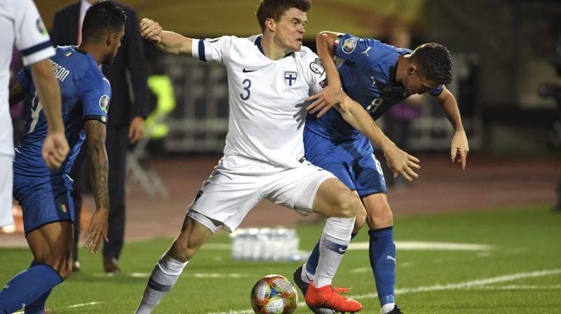 With two teams qualifying from the group, four-time world champions Italy are flying high with a maximum 18 points with four qualifying games to play. (Photo: AFP) With two teams qualifying from the group, four-time world champions Italy are flying high with a maximum 18 points with four qualifying games to play. (Photo: AFP)