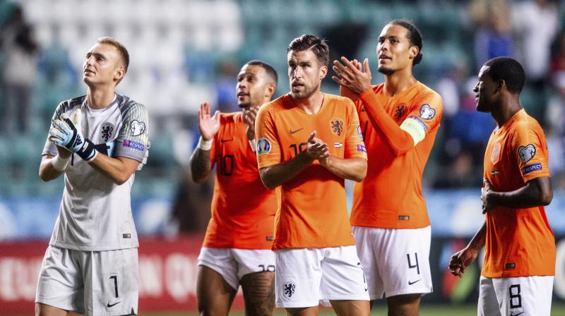 The Netherlands backed up their stunning 4-2 win over Germany in Hamburg last Friday by thrashing Estonia in Tallinn. (Photo: AP) The Netherlands backed up their stunning 4-2 win over Germany in Hamburg last Friday by thrashing Estonia in Tallinn. (Photo: AP)