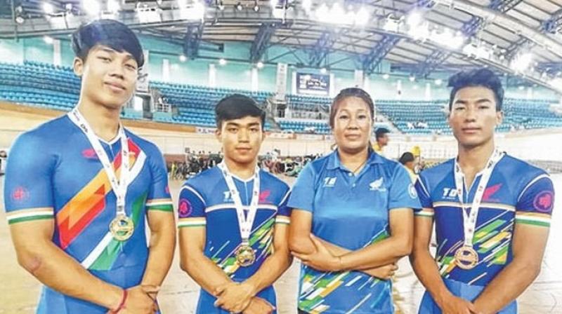 The Cycling Federation of India event was dominated by the host country last year and the same story is unfolding this year also. (Photo: Twitter) The Cycling Federation of India event was dominated by the host country last year and the same story is unfolding this year also. (Photo: Twitter)