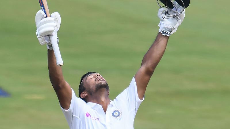 Opener Mayank Agarwal, playing only his fifth Test, scored 215 as India reached 450 for five in their first innings at tea. (Photo: AFP) Opener Mayank Agarwal, playing only his fifth Test, scored 215 as India reached 450 for five in their first innings at tea. (Photo: AFP)