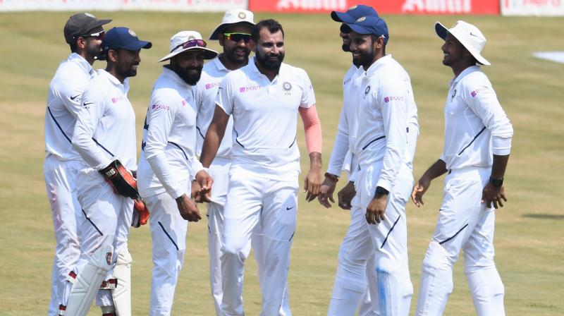 Mohammad Shami castled Temba Bavuma (0), Faf du Plessis (13) and first-innings centurion Quinton de Kock (0) in two short bursts to break the backbone of South African batting. (Photo: Mohammad Shami castled Temba Bavuma (0), Faf du Plessis (13) and first-innings centurion Quinton de Kock (0) in two short bursts to break the backbone of South African batting. (Photo: