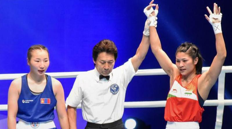 Jamuna Boro defeated the Algerian, an African Games gold-medallist, 5-0 to make the last-eight and be just one win away from securing her maiden world medal, that too on debut. (Photo: PTI) Jamuna Boro defeated the Algerian, an African Games gold-medallist, 5-0 to make the last-eight and be just one win away from securing her maiden world medal, that too on debut. (Photo: PTI)