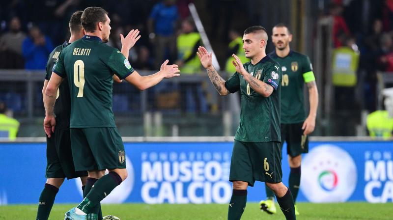 In the match between Italy and Greece, Jorginho and Federico Bernardeschi registered goals for the Robert Mancini's side. (Photo: AFP) In the match between Italy and Greece, Jorginho and Federico Bernardeschi registered goals for the Robert Mancini's side. (Photo: AFP)
