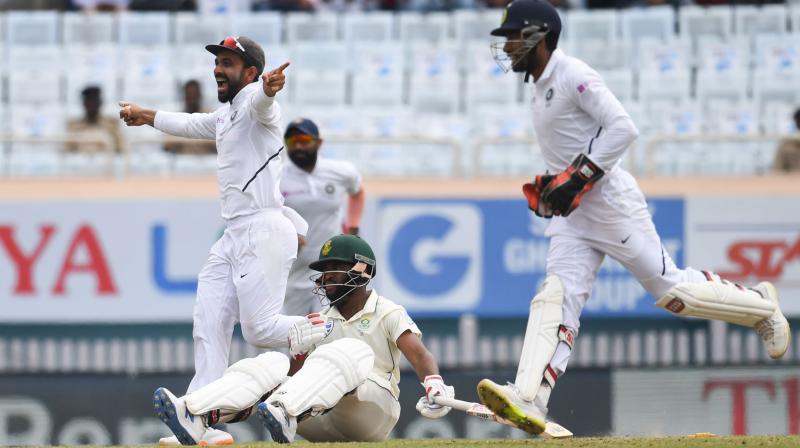 South Africa were 129 for 6 in their first innings in reply to India's 497 for 9. (Photo: AFP) South Africa were 129 for 6 in their first innings in reply to India's 497 for 9. (Photo: AFP)