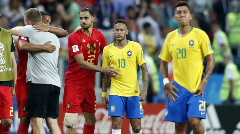 Neymar's Brazil crashed out of the World Cup on Friday, failing to erase the pain of their humiliation on home soil four years ago as Belgium beat them 2-1 to set up a semi-final against France. (Photo: AP) Neymar's Brazil crashed out of the World Cup on Friday, failing to erase the pain of their humiliation on home soil four years ago as Belgium beat them 2-1 to set up a semi-final against France. (Photo: AP)