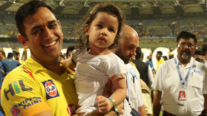Ziva was constant during this IPL, accompanying Dhoni to a lot of matches and being a part of his post-game celebrations. (Photo: BCCI) Ziva was constant during this IPL, accompanying Dhoni to a lot of matches and being a part of his post-game celebrations. (Photo: BCCI)