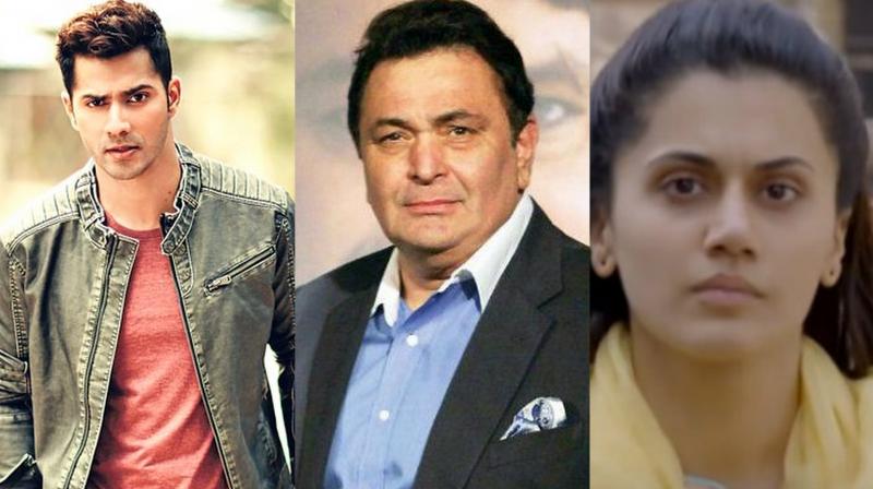 Varun Dhawan, Rishi Kapoor and Taapsee Pannu. Varun Dhawan, Rishi Kapoor and Taapsee Pannu.