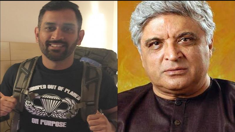 MS Dhoni and Javed Akhtar. (Photo: Instagram) MS Dhoni and Javed Akhtar. (Photo: Instagram)