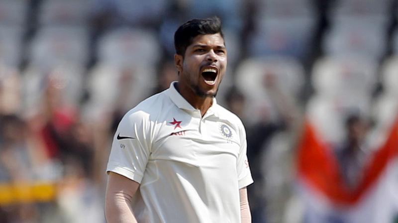 Umesh Yadav picked up two wickets on Day Three of the Hyderabad Test. (Photo: AP) Umesh Yadav picked up two wickets on Day Three of the Hyderabad Test. (Photo: AP)