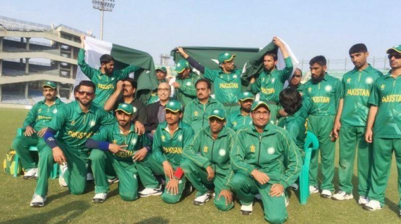 The Pakistan team for the Blind T20 World Cup. (Photo: Twitter) The Pakistan team for the Blind T20 World Cup. (Photo: Twitter)